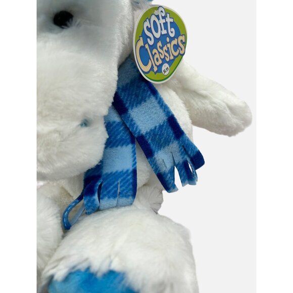 Chosun Soft Classics White Moose Plush 10" Blue Antlers Scarf Stuffed Animal - Picture 4 of 12